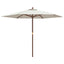 haveparasol med træstang 299x240 cm sandfarvet