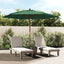 haveparasol med træstang 299x240 cm grøn