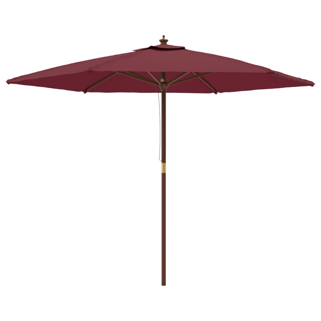 haveparasol med træstang 299x240 cm bordeauxfarvet
