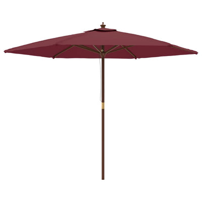 haveparasol med træstang 299x240 cm bordeauxfarvet