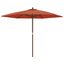 haveparasol med træstang 299x240 cm terrakotta