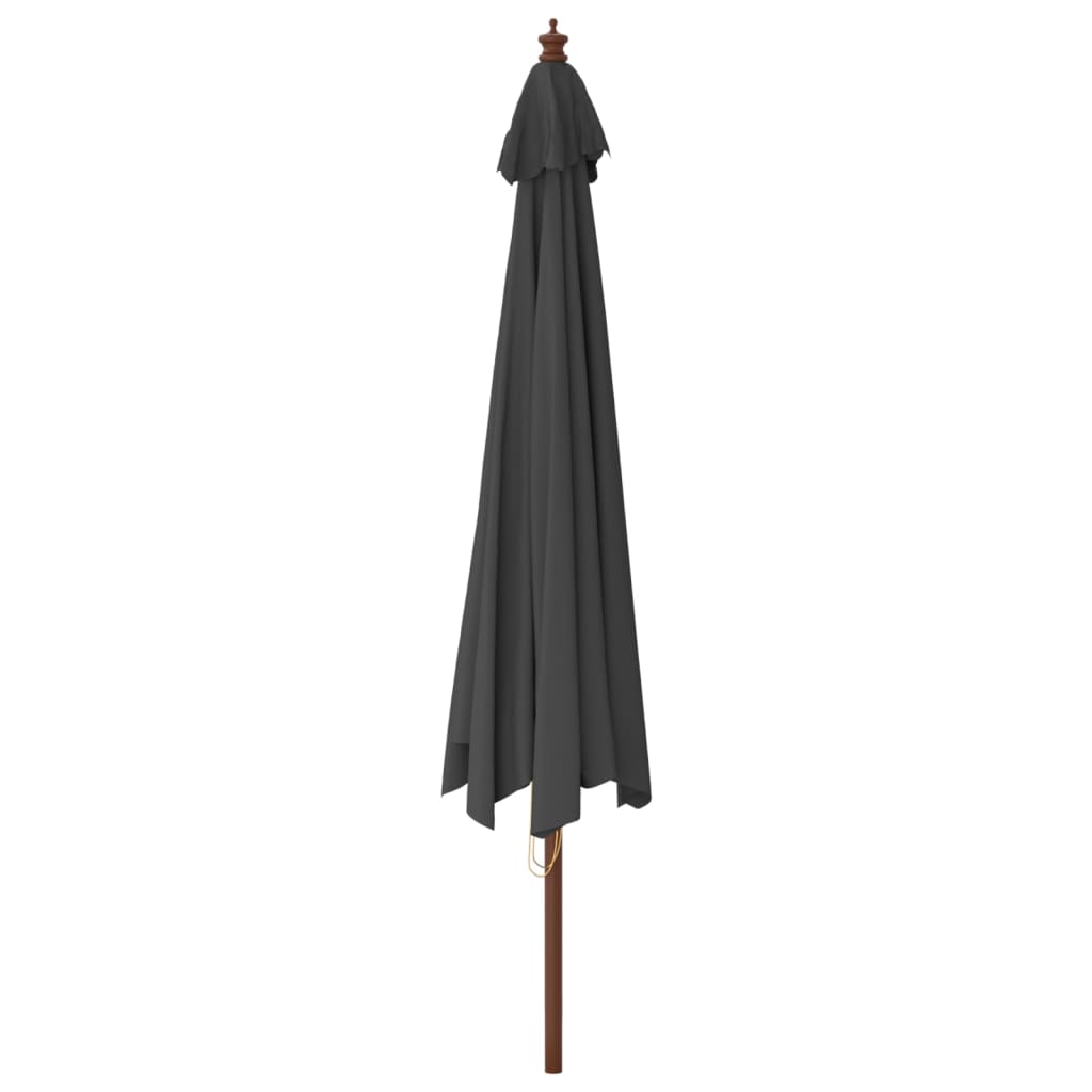 haveparasol med træstang 400x273 cm antracitgrå