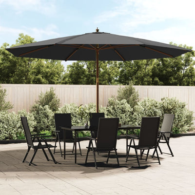 haveparasol med træstang 400x273 cm antracitgrå