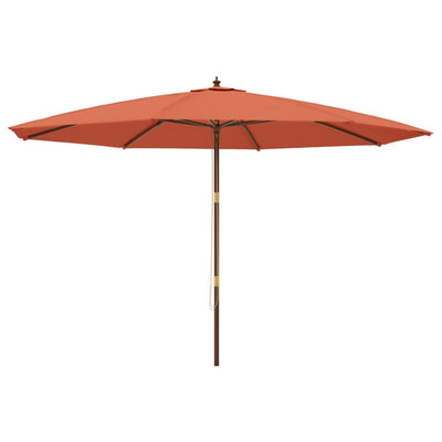 haveparasol med træstang 400x273 cm terrakotta