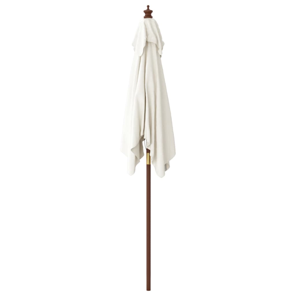 haveparasol med træstang 198x198x231 cm sandfarvet