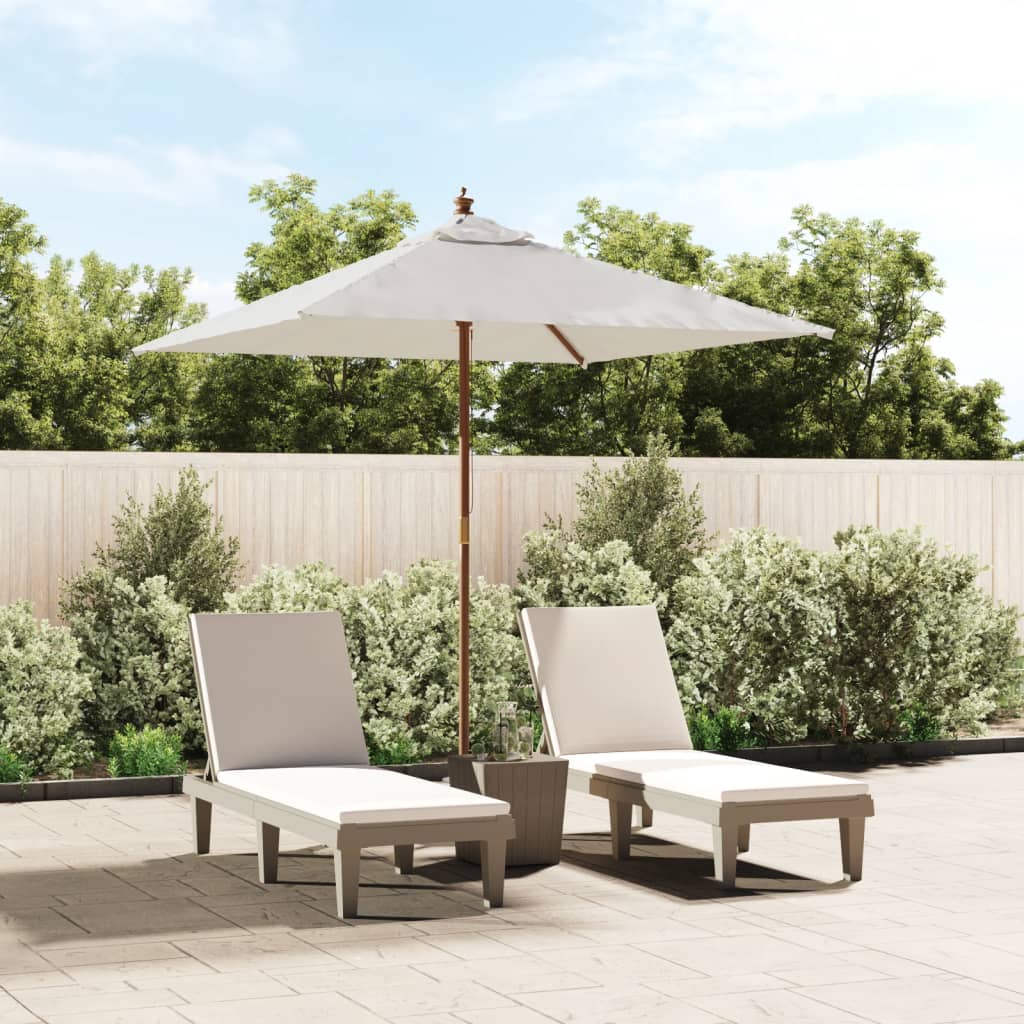 haveparasol med træstang 198x198x231 cm sandfarvet