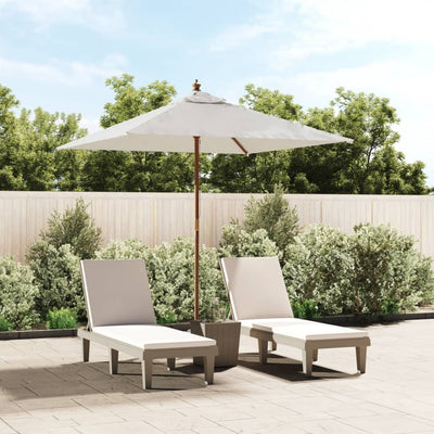 haveparasol med træstang 198x198x231 cm sandfarvet