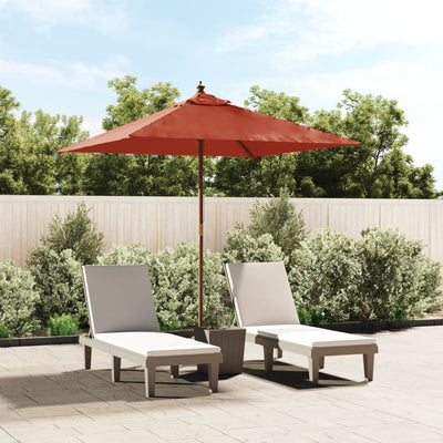 haveparasol med træstang 198x198x231 cm terrakotta