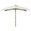 haveparasol med træstang 300x300x273 cm sandfarvet
