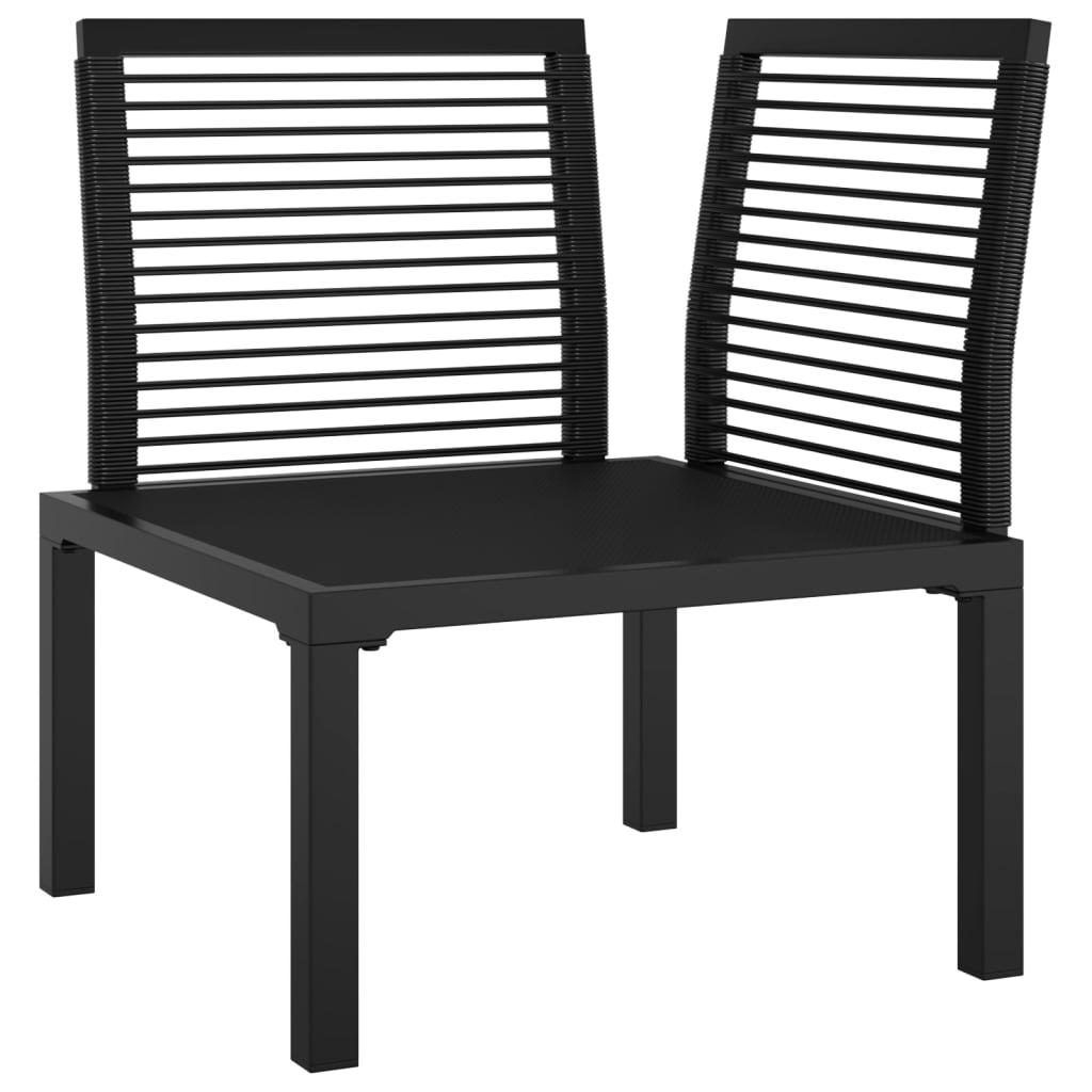 hjørnemodul til havesofa med hynder polyrattan sort og grå