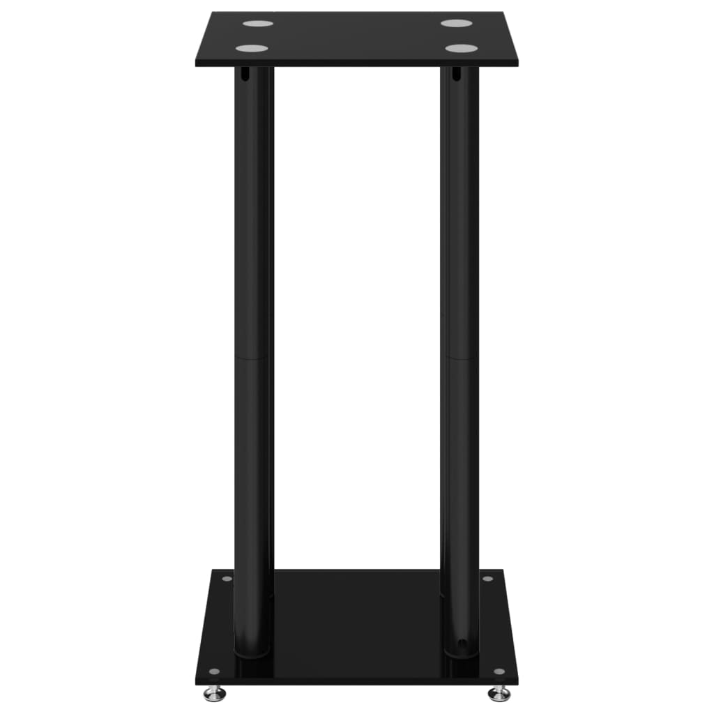 højtalerstativer 2 stk. 4 søjler hærdet glas sort