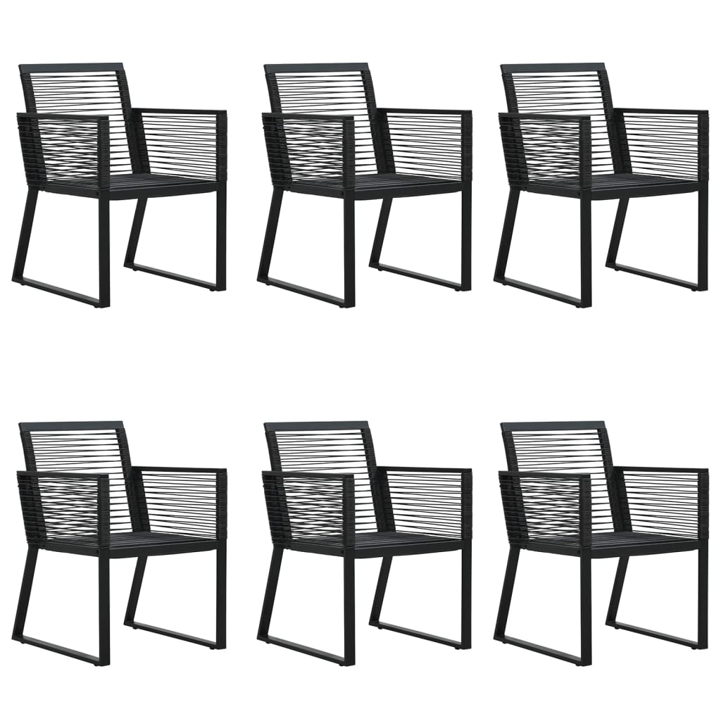 spisebordssæt til haven 7 dele PVC-rattan sort