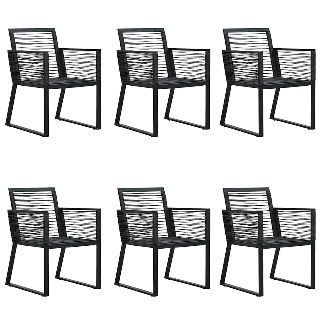 spisebordssæt til haven 7 dele PVC-rattan sort