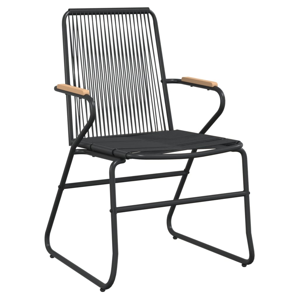 spisebordssæt til haven 7 dele PVC-rattan sort