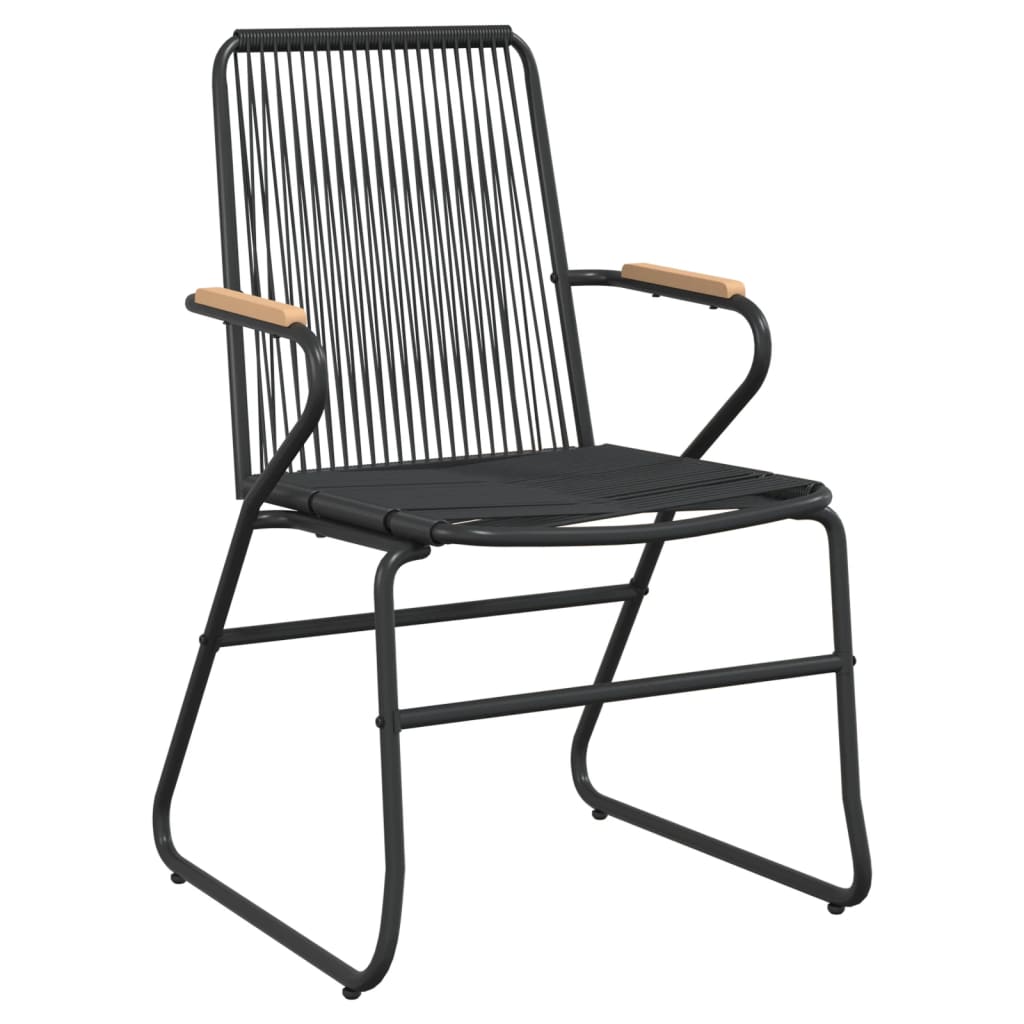 spisebordssæt til haven 7 dele PVC-rattan sort