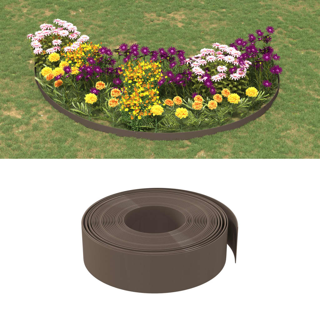græskant 10 m 15 cm polyethylen brun