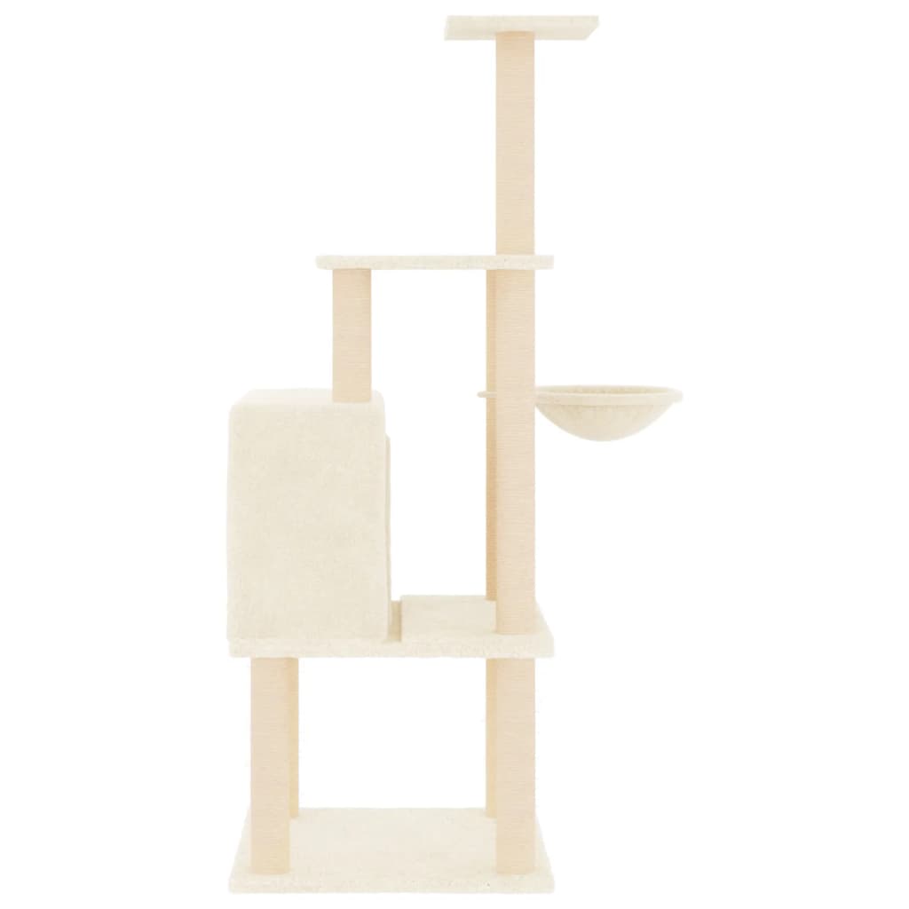 kradsetræ med sisalkradsestolper 132 cm cremefarvet