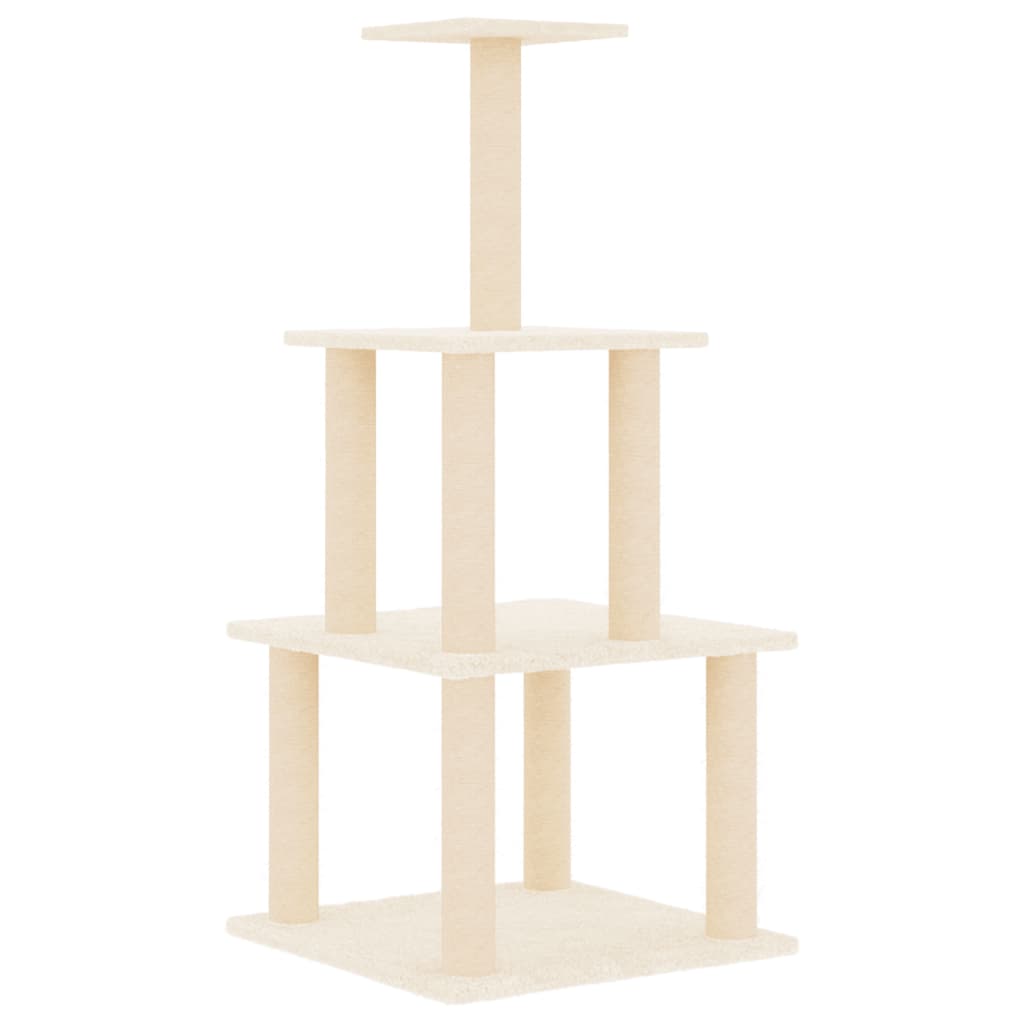 kradsetræ med sisalkradsestolper 111 cm cremefarvet