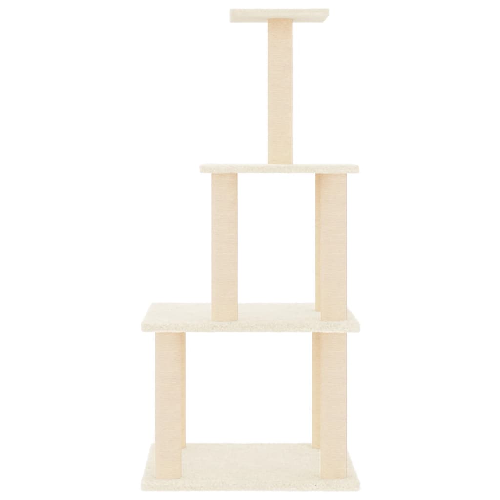 kradsetræ med sisalkradsestolper 111 cm cremefarvet