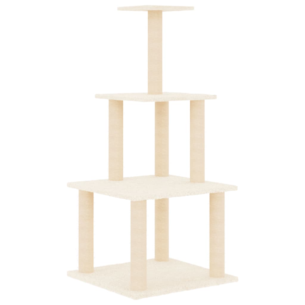 kradsetræ med sisalkradsestolper 111 cm cremefarvet