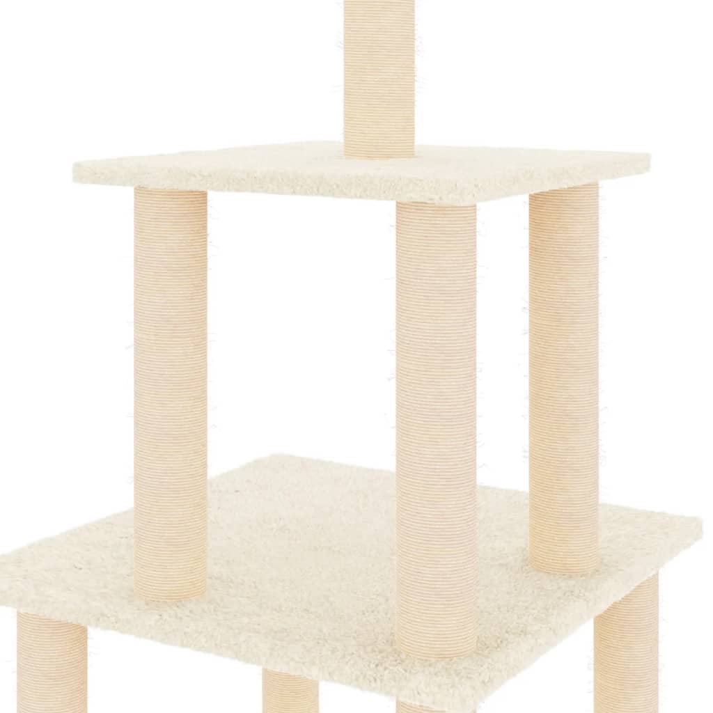 kradsetræ med sisalkradsestolper 111 cm cremefarvet