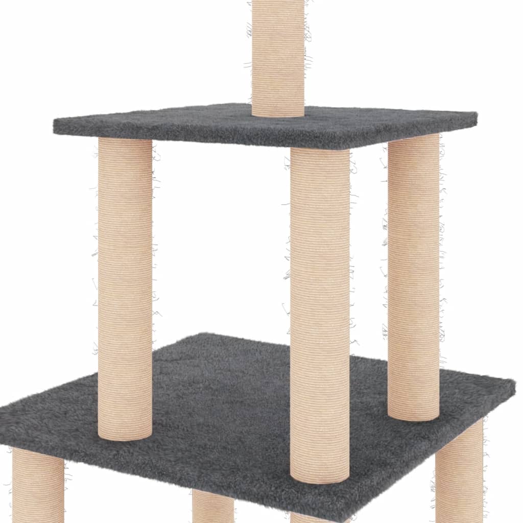 kradsetræ med sisalstolper 111 cm mørkegrå