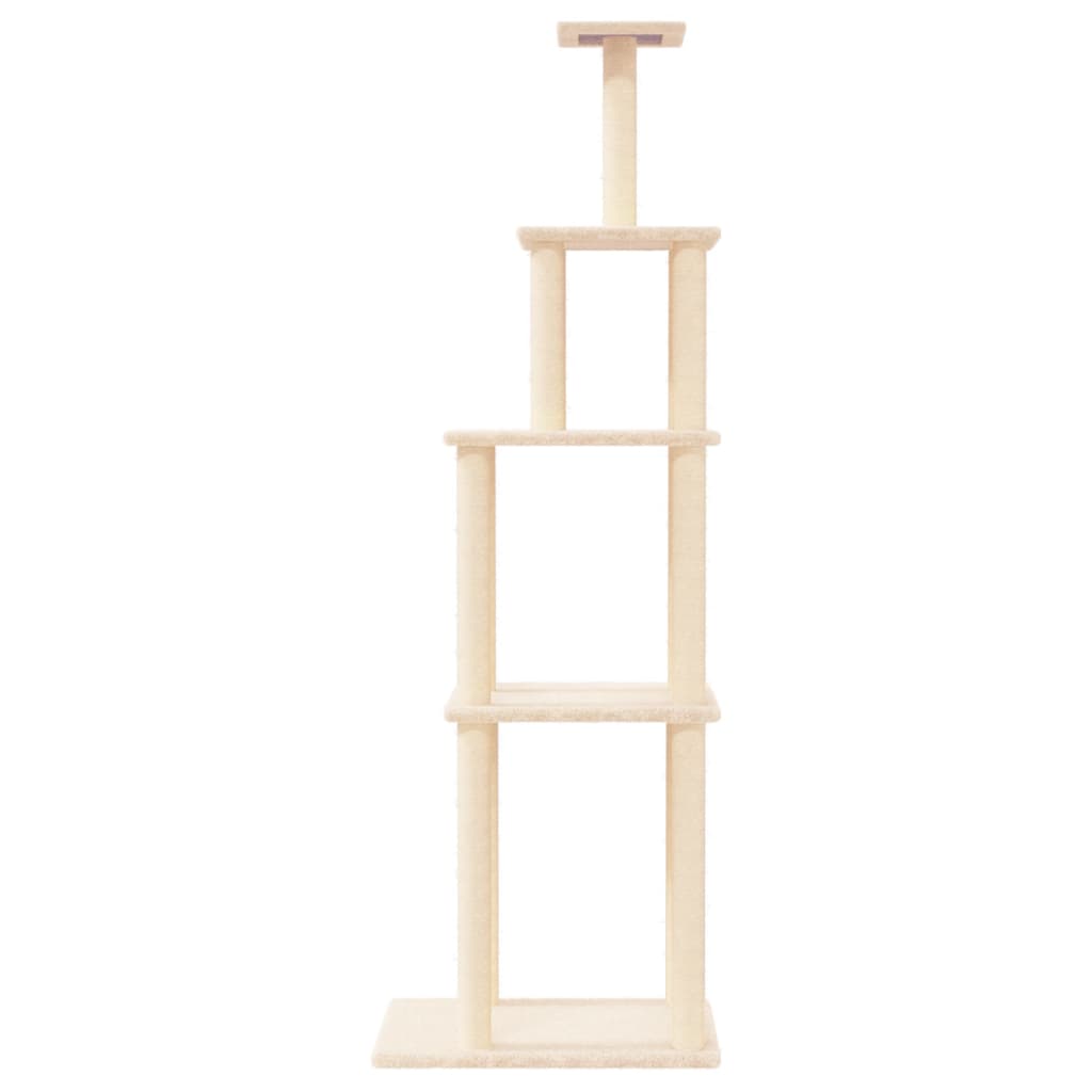 kradsetræ med sisalstolper 183 cm cremefarvet