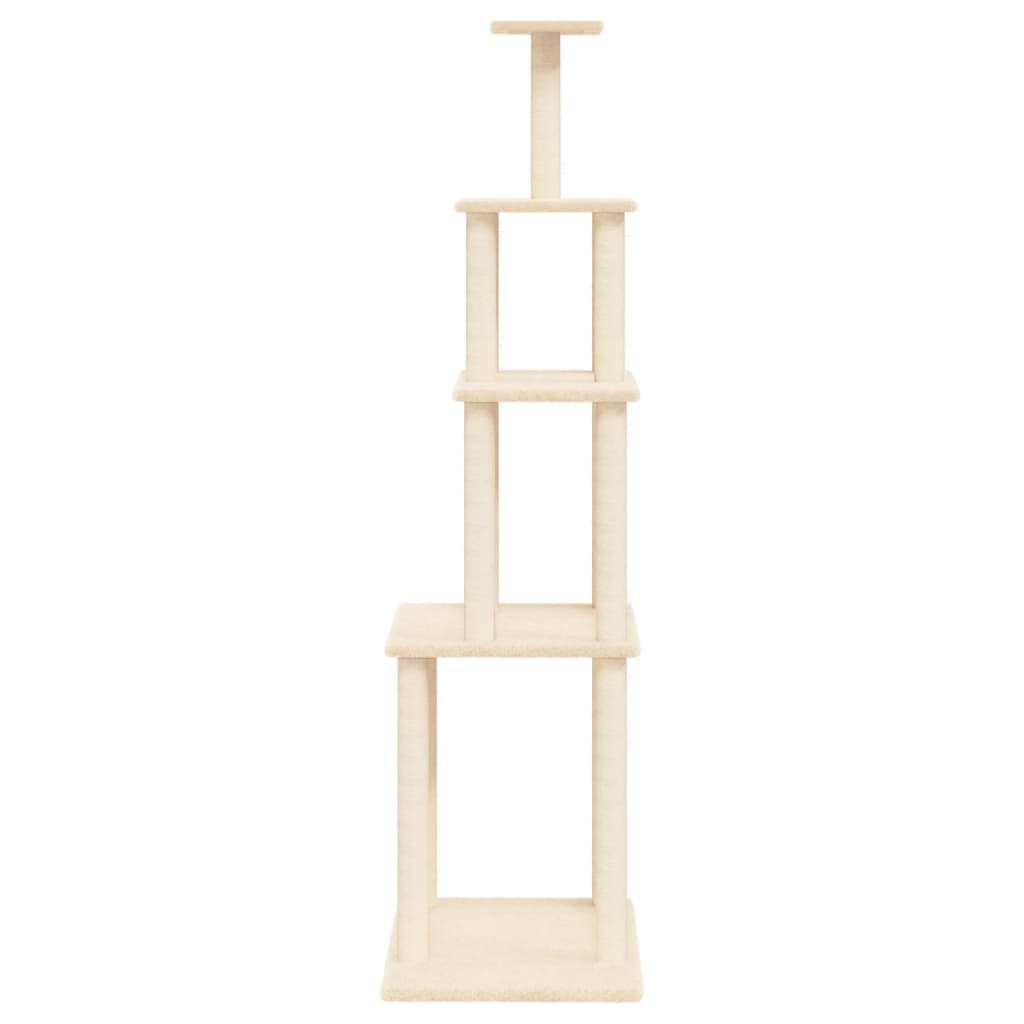kradsetræ med sisalstolper 183 cm cremefarvet