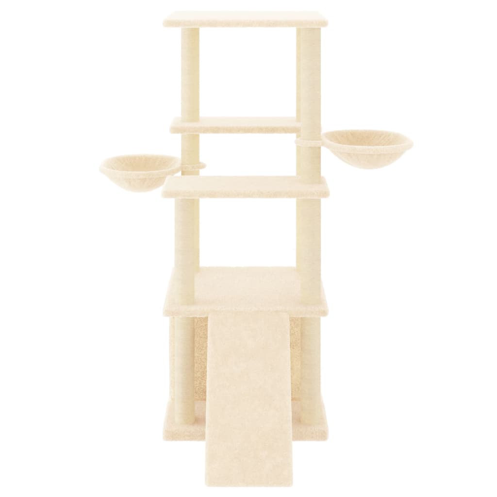 kradsetræ med sisalstolper 133 cm cremefarvet