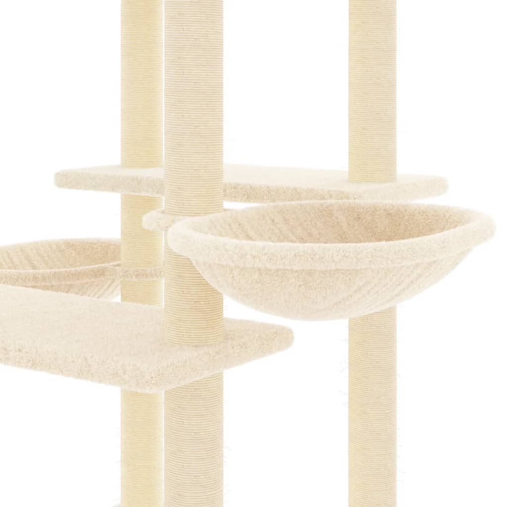 kradsetræ med sisalstolper 133 cm cremefarvet