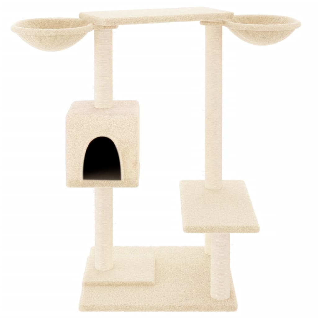 kradsetræ med sisalstolper 82 cm cremefarvet