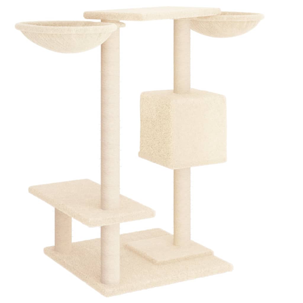 kradsetræ med sisalstolper 82 cm cremefarvet