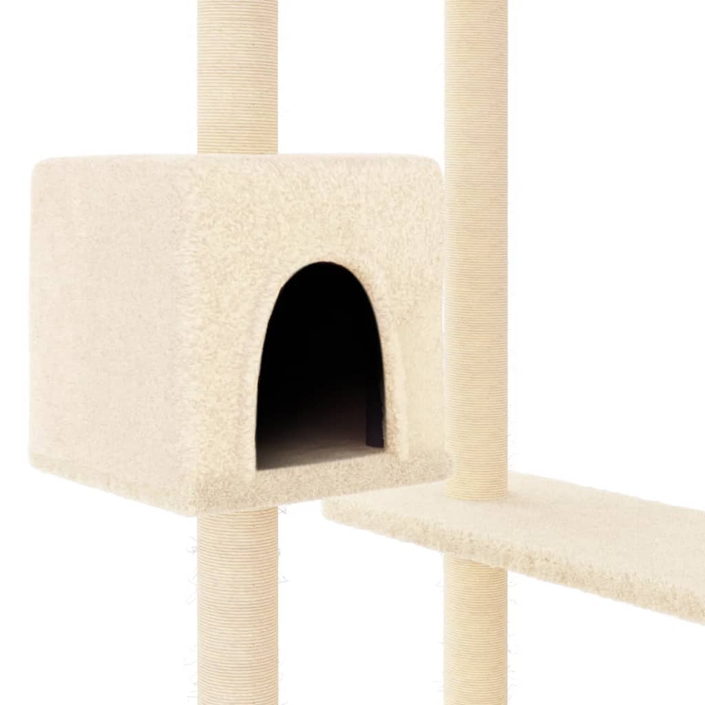 kradsetræ med sisalstolper 82 cm cremefarvet