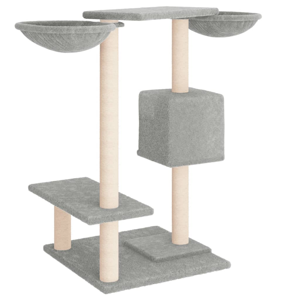 kradsetræ med sisalstolper 82 cm lysegrå