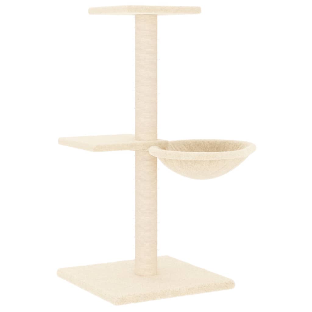 kradsetræ med sisalstolper 72 cm cremefarvet