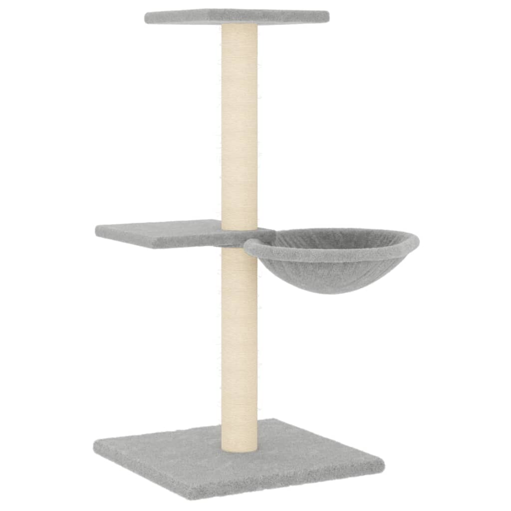 kradsetræ med sisalstolper 72 cm lysegrå