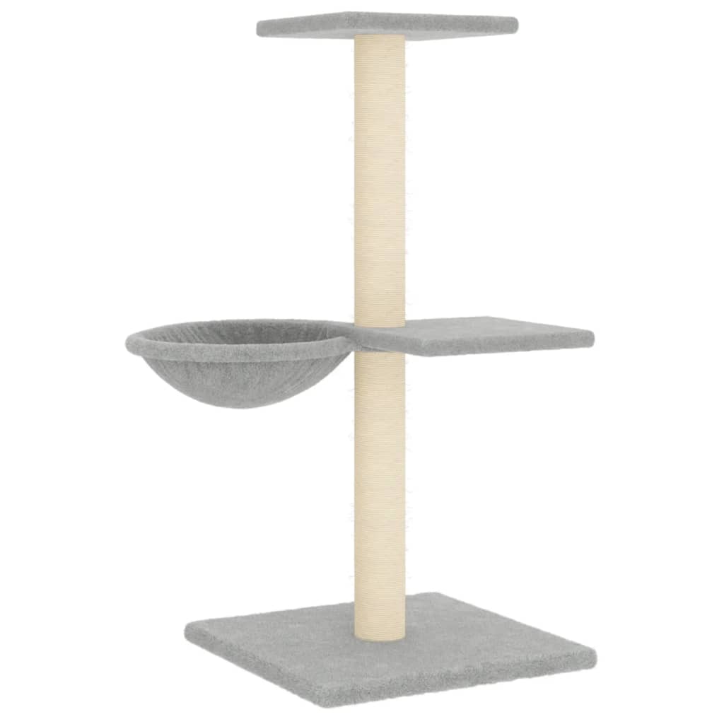 kradsetræ med sisalstolper 72 cm lysegrå