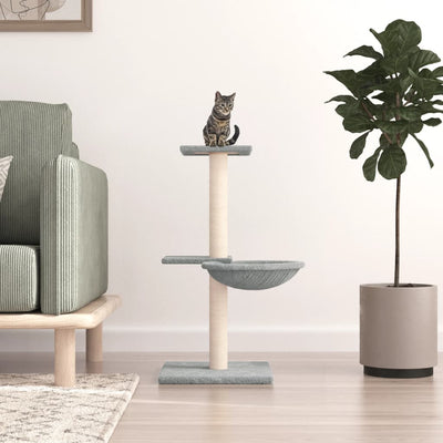 kradsetræ med sisalstolper 72 cm lysegrå