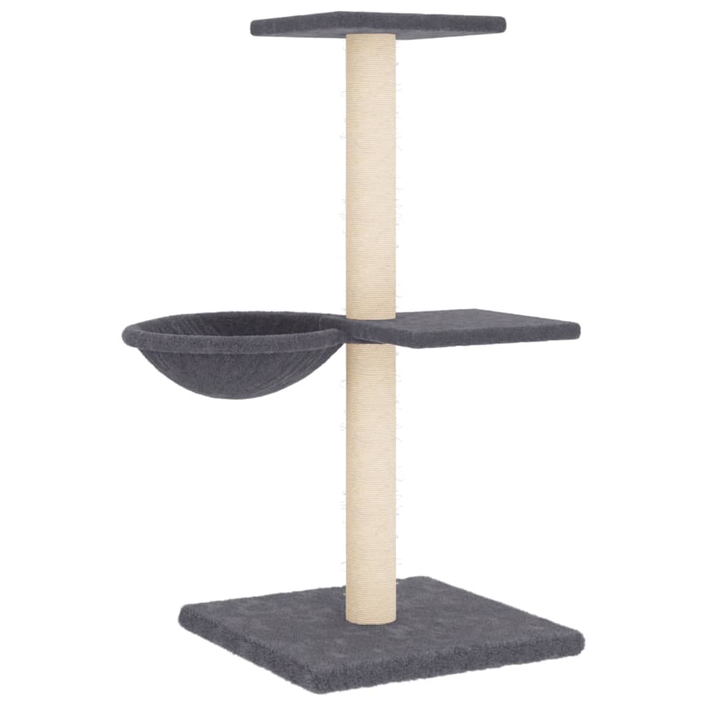 kradsetræ med sisalstolper 72 cm mørkegrå