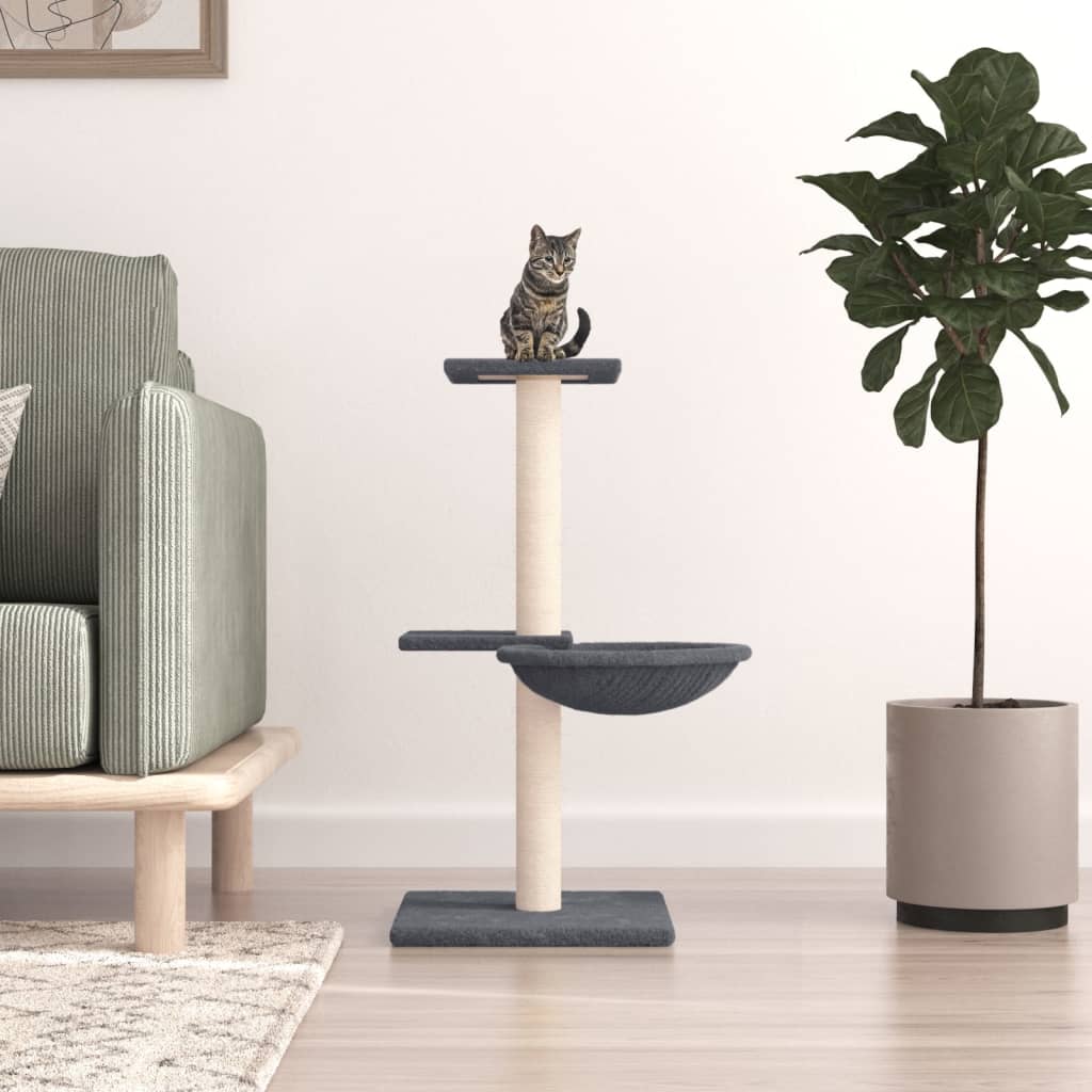 kradsetræ med sisalstolper 72 cm mørkegrå