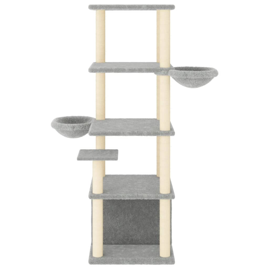kradsetræ med sisalstolper 147 cm lysegrå