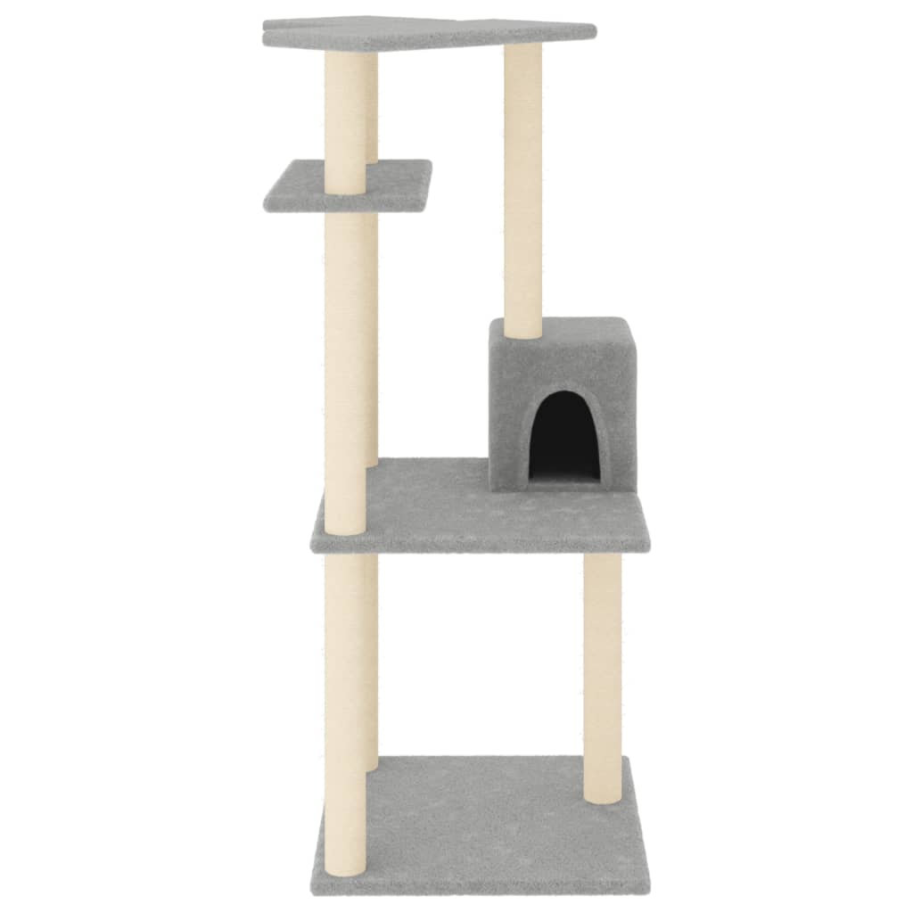 kradsetræ med sisalstolper 123 cm lysegrå