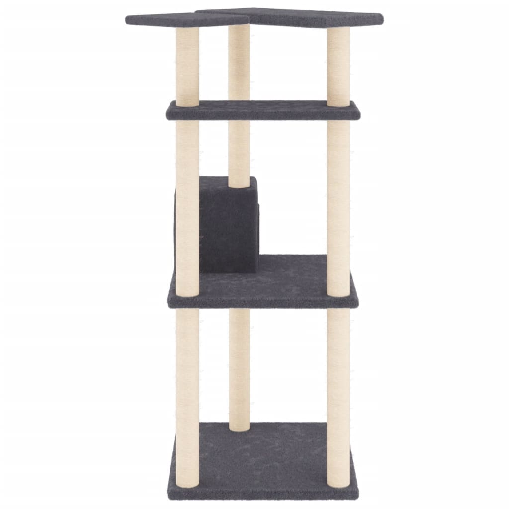 kradsetræ med sisalstolper 123 cm mørkegrå