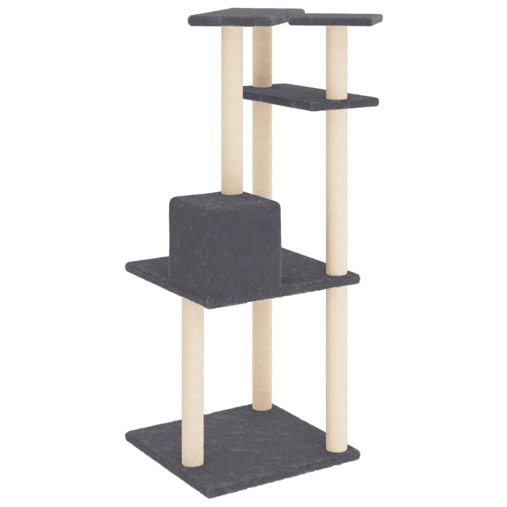 kradsetræ med sisalstolper 123 cm mørkegrå