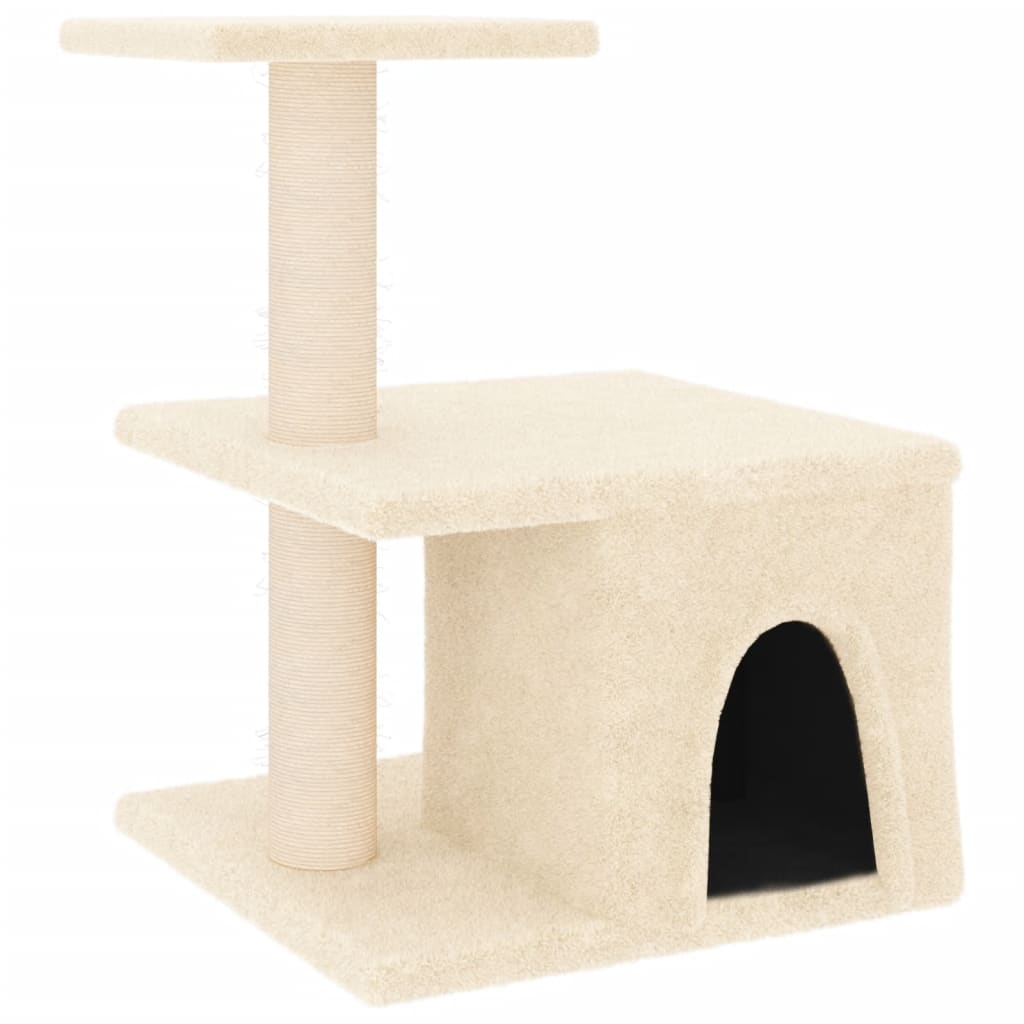 kradsetræ med sisalstolper 48 cm cremefarvet