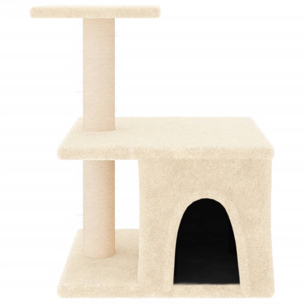 kradsetræ med sisalstolper 48 cm cremefarvet