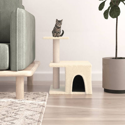 kradsetræ med sisalstolper 48 cm cremefarvet