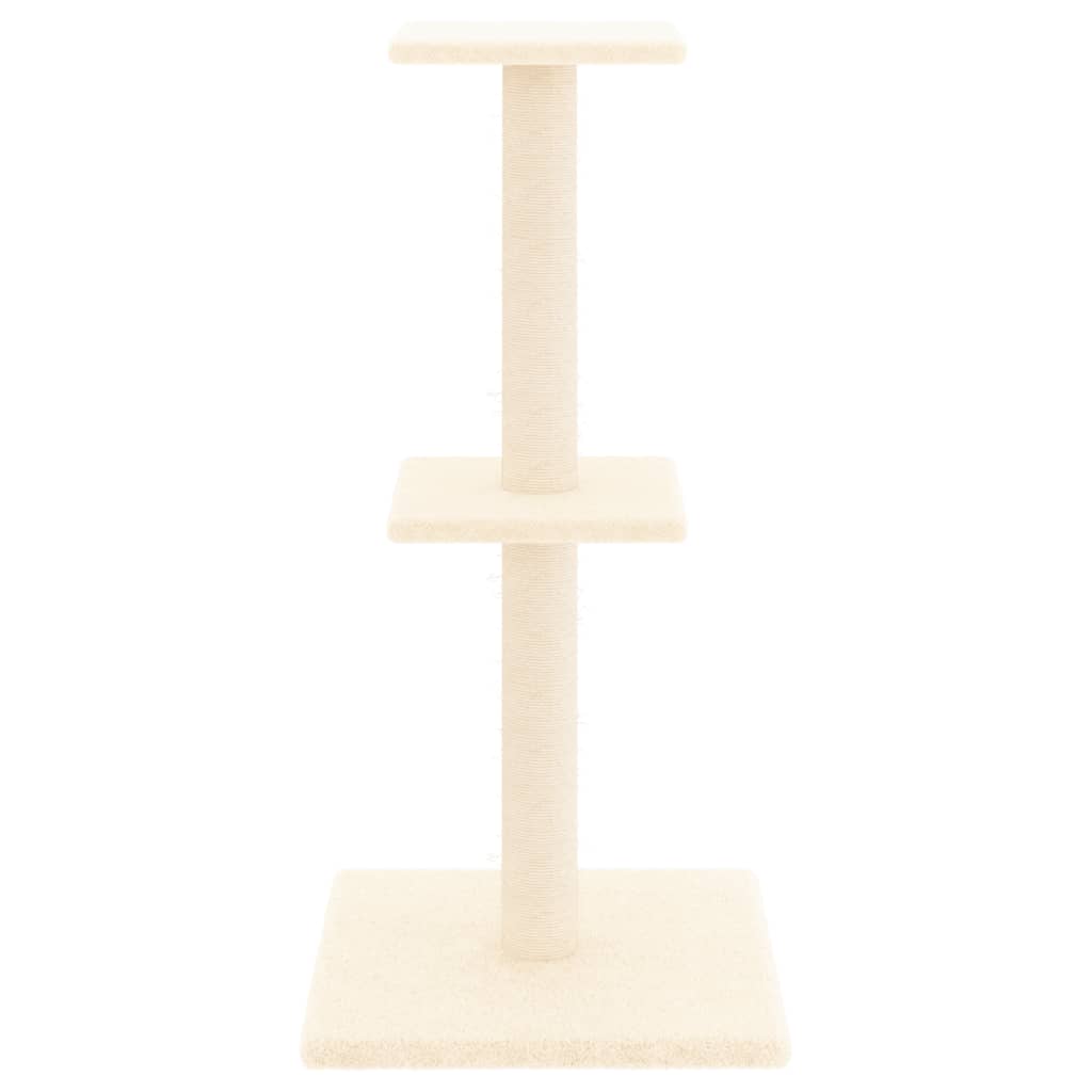 kradsetræ med sisalstolper 73 cm cremefarvet