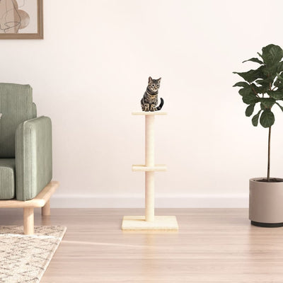 kradsetræ med sisalstolper 73 cm cremefarvet