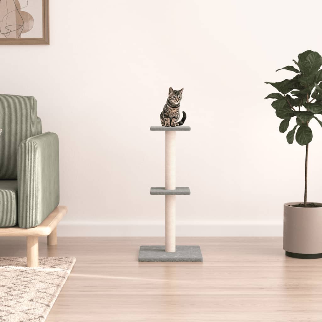 kradsetræ med sisalstolper 73 cm lysegrå